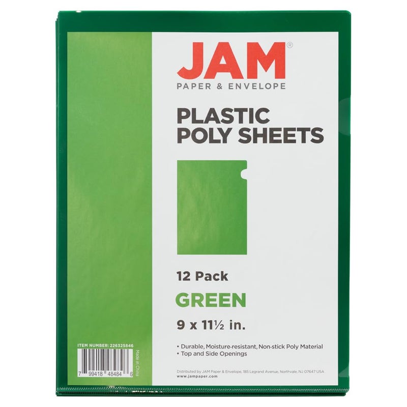 JAM PAPER Plastic Sleeves - Letter Size - 9 x 11 1/2 - Green Project Pockets - 120 Bulk Page Protectors/Pack - Image 4